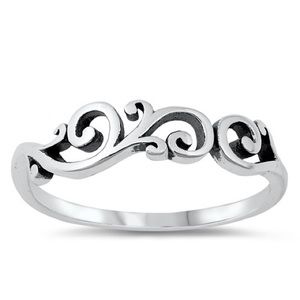 Swirl Ring in Genuine 925 Sterling Silver